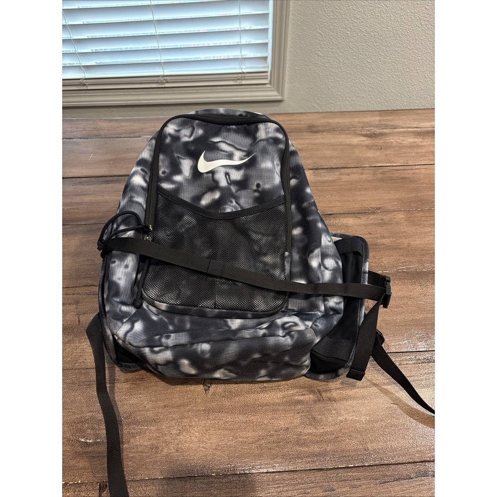 Nike Backpack Black Gray Camo School Travel Book Bag